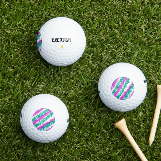 Balles De Golf Pink et Turquoise Splatt détendu (Herbe in situ)