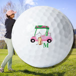 Balles De Golf Pink Personnalisé Golf Club de Panier Monogramme<br><div class="desc">Une voiturette de golf unique — rose et vert — fait avec goût — prête à courir le terrain — balle de golf — C'est un cadeau formidable pour tous les amateurs de golf — amusant / attirant / unique. Personnalisez-le avec vos initiales/monogrammes. Si vous avez des questions de design...</div>