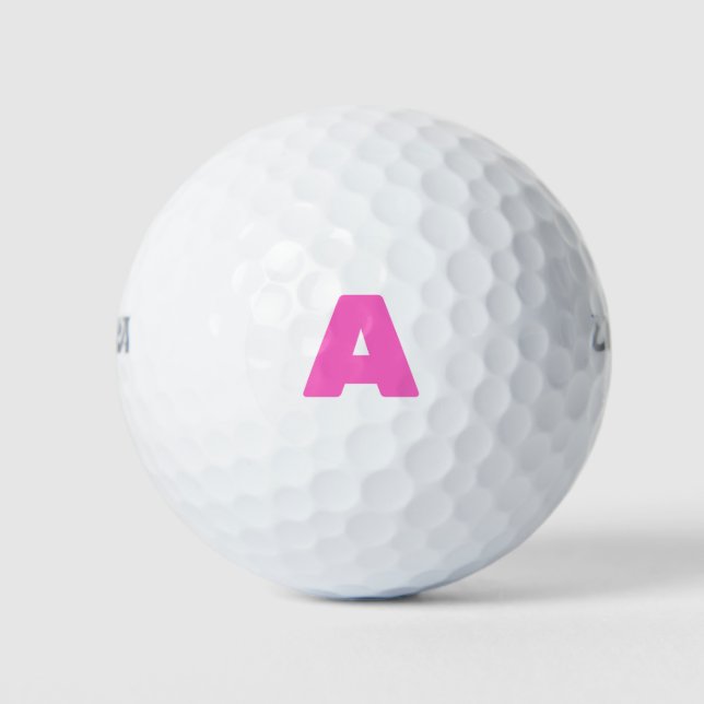 Balles De Golf Pink Personnalisé Monogramme Boules de golf (Devant)