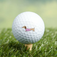 Pink Wiener Chien & Coeurs Aimer Golfer Cadeau
