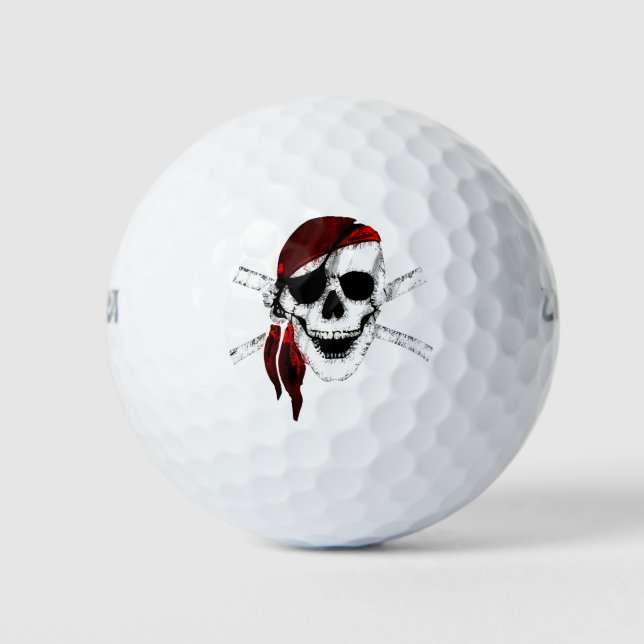 Balles De Golf Pirate crâne et os croisés (Devant)