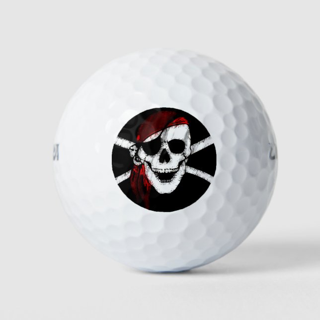 Balles De Golf Pirate crâne et os croisés (Devant)