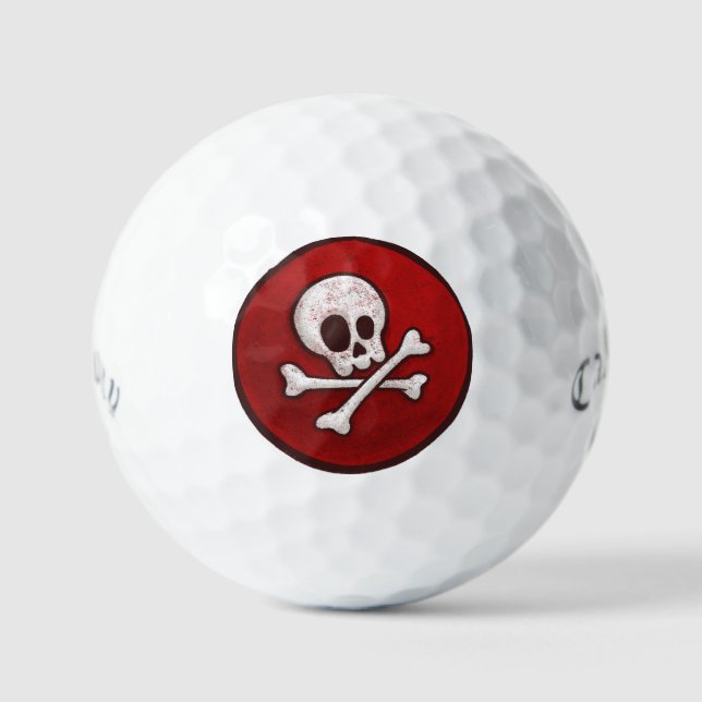 Balles De Golf Pirate Skull - Danger! Cadeau de Novelty Golfer | (Recto)