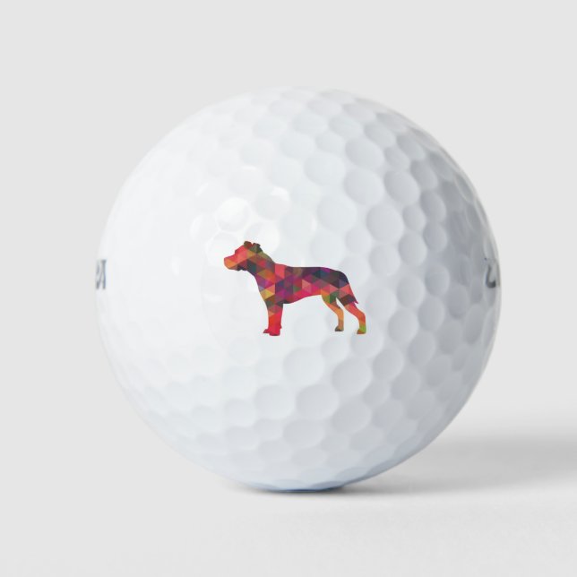 Balles De Golf Pitbull race de chien Silhouette géométrique multi (Devant)