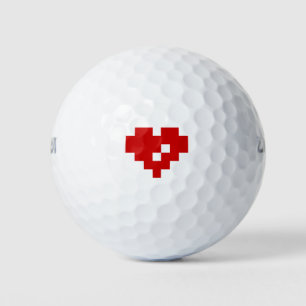 Balles De Golf Pixel Coeur 8 bits Amour