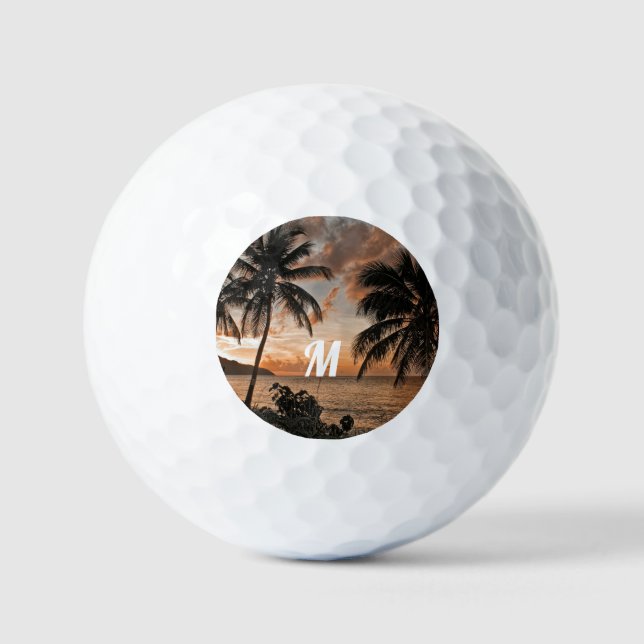 Balles De Golf Plage tropicale Sunset Palms Nature (Recto)