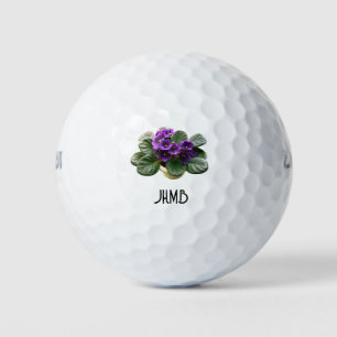 Balles De Golf Plante de maison Violette Africaine Art monogrammé