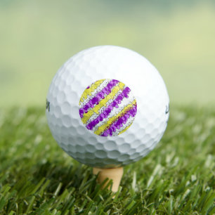 Balles De Golf Plat pourpre et jaune déprimé