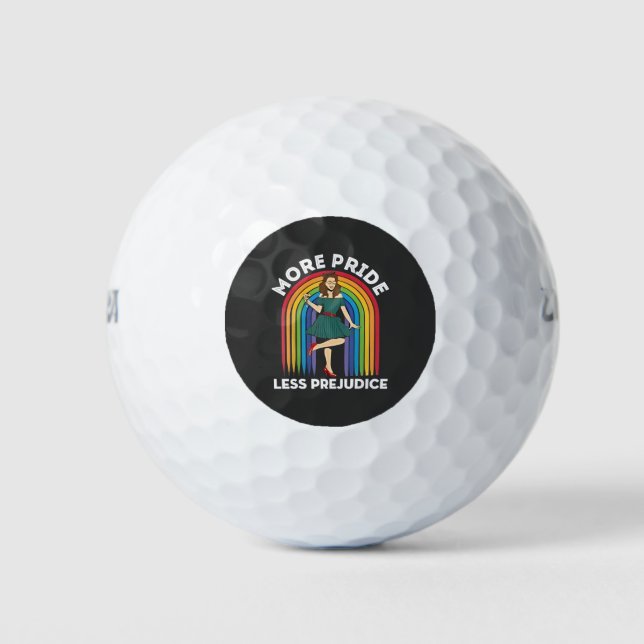 Balles De Golf Plus de fierté Moins de préjugé LGBT Pride Mois (Devant)