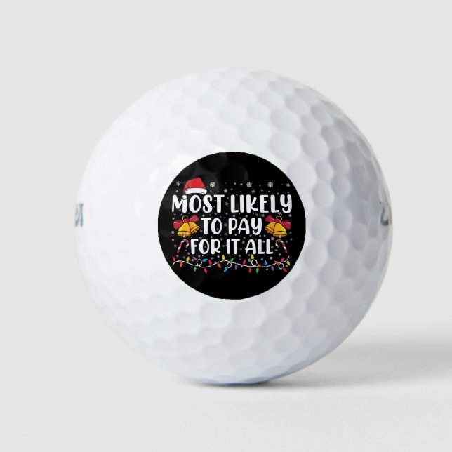 Balles De Golf Plus susceptible de payer pour tout drôle Noël (Devant)