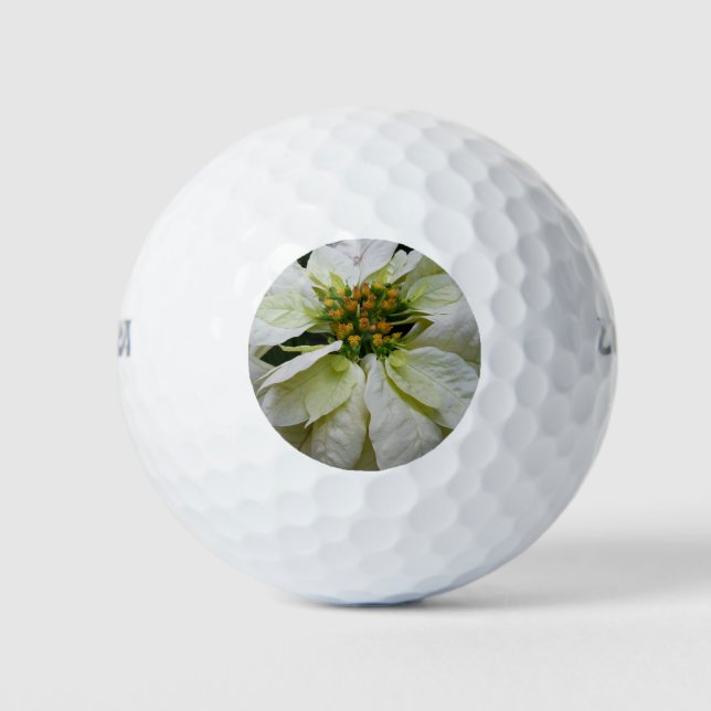 Balles De Golf Poinsettia Elegant Christmas Holiday Floral (Devant)