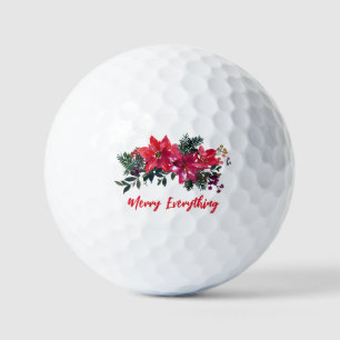 Balles De Golf Poinsettias Joyeux Tout Noël