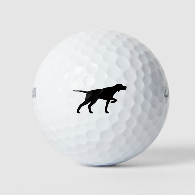 Balles De Golf Pointer Chien Silhouette Golf Balls (Devant)