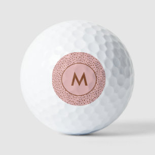 Balles De Golf Points Brown rose & Boho Terracotta Monogramme