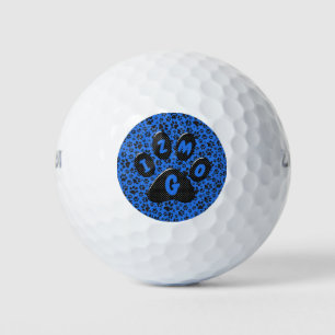 Balles De Golf Pois de chien noir et blanc Pointe Polka sur le bl
