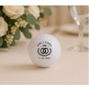 Balles De Golf Police de couleur noire avec nom de couple personn