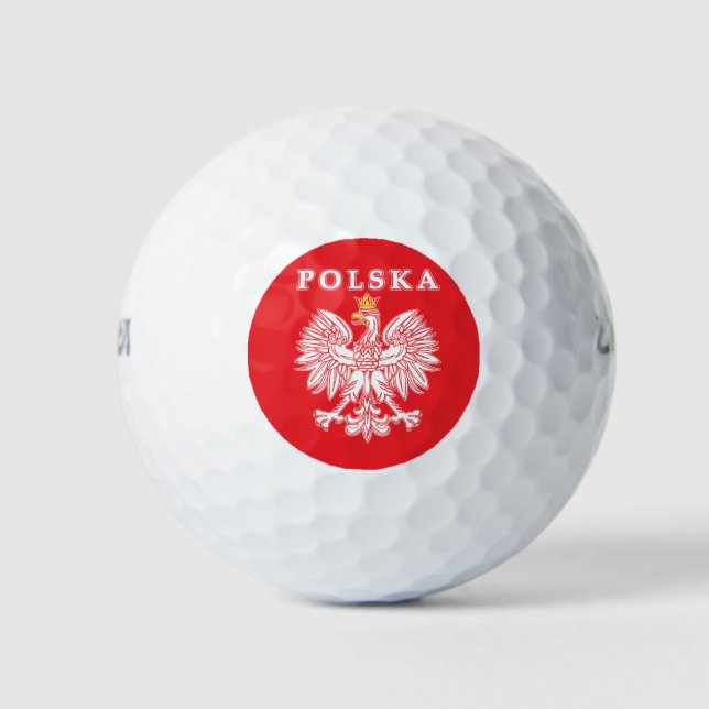 Balles De Golf Polska Avec Aigle Rouge Polonais (Devant)