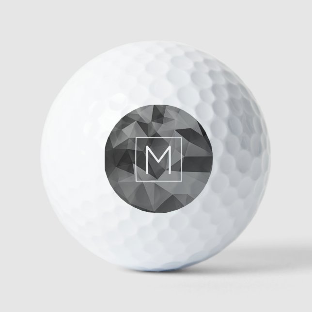 Balles De Golf Poly Gray Monogramme Gray INITIAL Cool sportif (Recto)