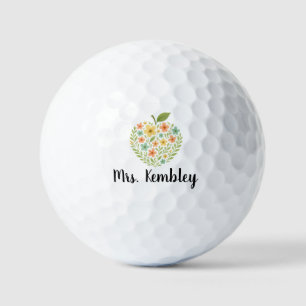 Balles De Golf Pomme Professeur nom Fleur personnalisée Apple