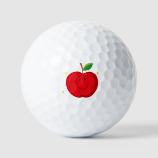 Balles De Golf Pomme rouge avec un visage heureux