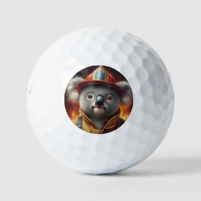 Balles De Golf Pompier Koala (Devant)