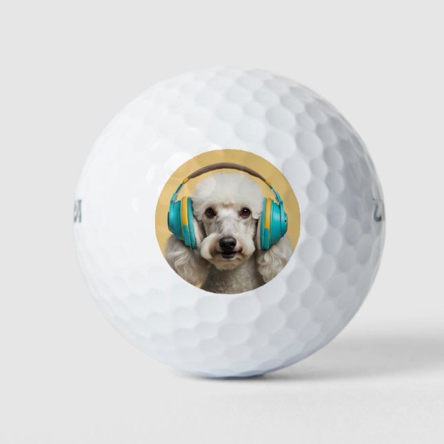 Balles De Golf Poodé avec casque (Devant)