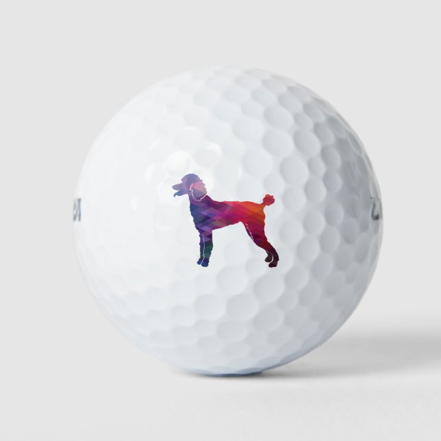 Balles De Golf Poodle Geo Silhouette violet (Devant)