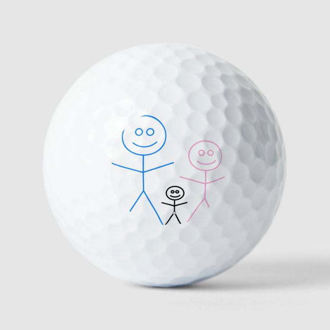 Balles De Golf Porte - clé de famille (Recto)