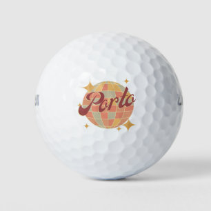 Balles De Golf Porto City Portugal Terrain de golf Vintage rétro