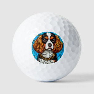 Balles De Golf Portrait de chien en verre coloré
