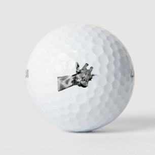 Balles De Golf Portrait de la Giraffe noire et blanche