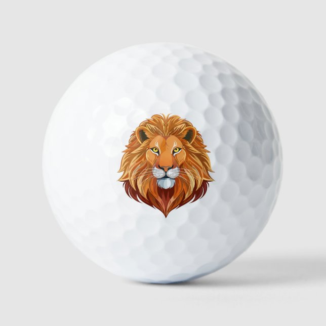 Balles De Golf Portrait de tête de lion vue de face (Recto)