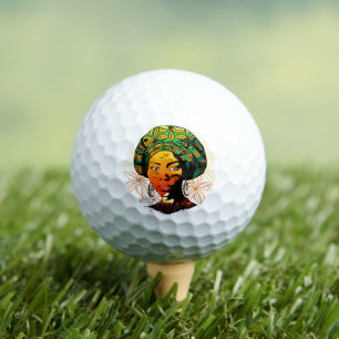 Balles De Golf Portrait féminin africain avec coucher de soleil