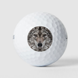Balles De Golf Portrait géométrique Wolf Lone