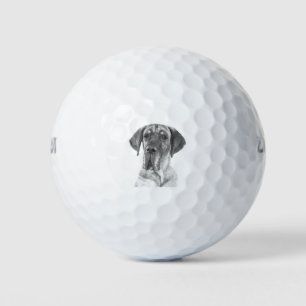 Balles De Golf Portrait noir et blanc Great Dane