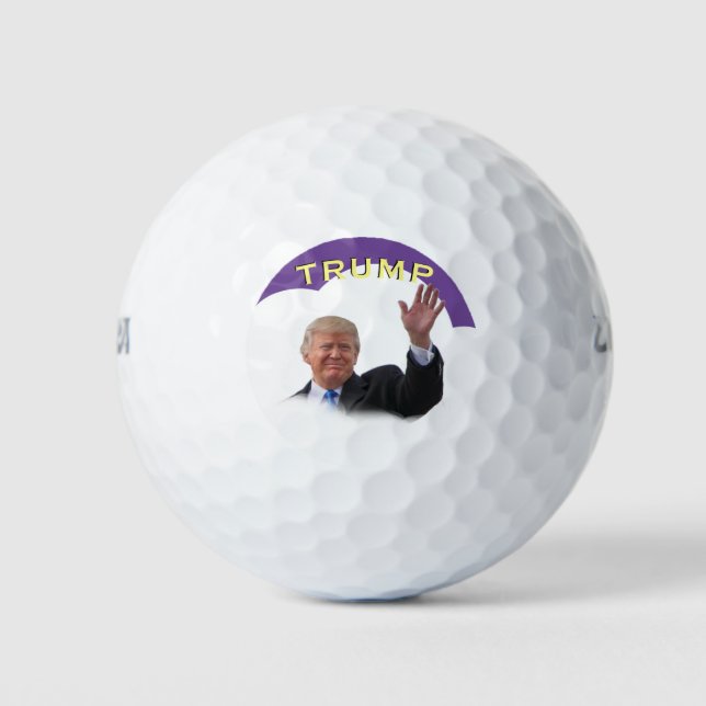 Balles De Golf Portrait 🇺 président Trump Portrait 🇸 😁 Wave (Devant)