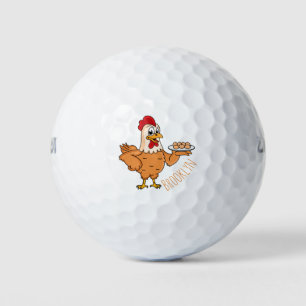 Balles De Golf Poulet avec oeufs sur plaque de dessin animé