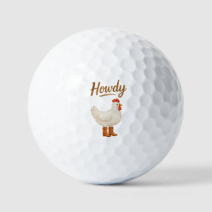 Balles De Golf Poulet Howdy en bottes de cowboy