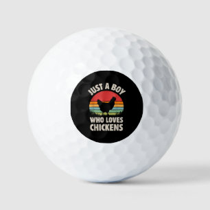Balles De Golf Poulet Juste Un Garçon Qui Aime Rétro Animal De Fe