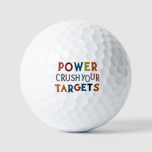 Balles De Golf "Power Crush Your Targets : Golf Ball Edition" (Recto)