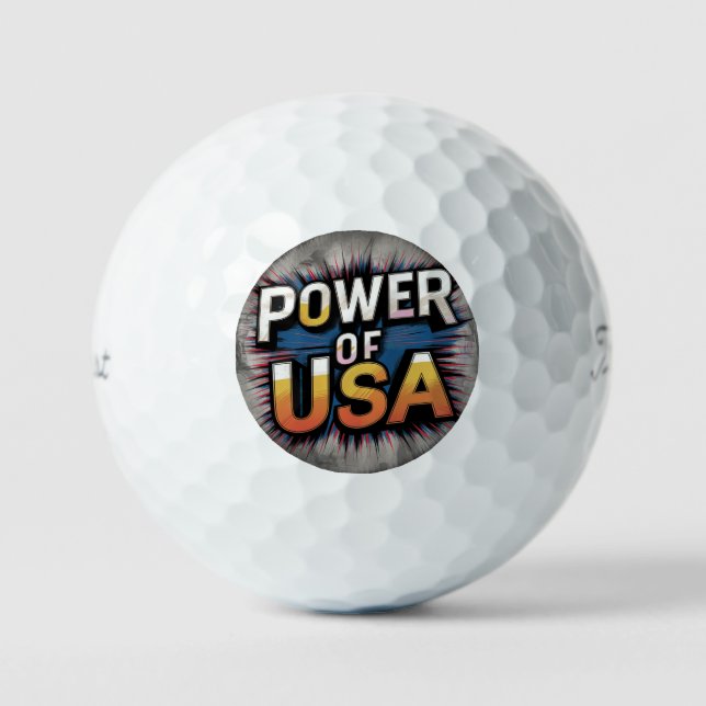 Balles De Golf Power of USA Golf Ball - Patriotic American (Recto)
