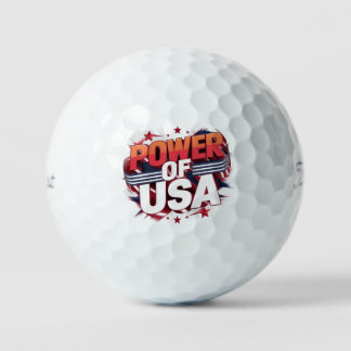 Balles De Golf "Power of USA" Patriotic Golf Balls"