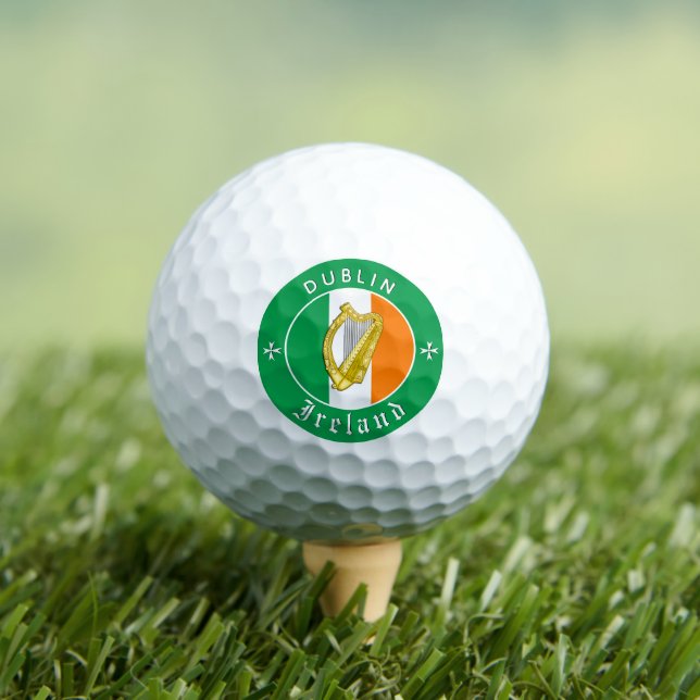 Balles De Golf Premium Ireland Golf Ball, Dublin, drapeau irlanda (T-shirt Insitu)