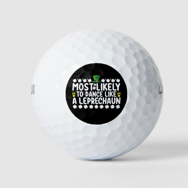 Balles De Golf Probablement De Danse Comme Un St patrick Leprecha (Devant)