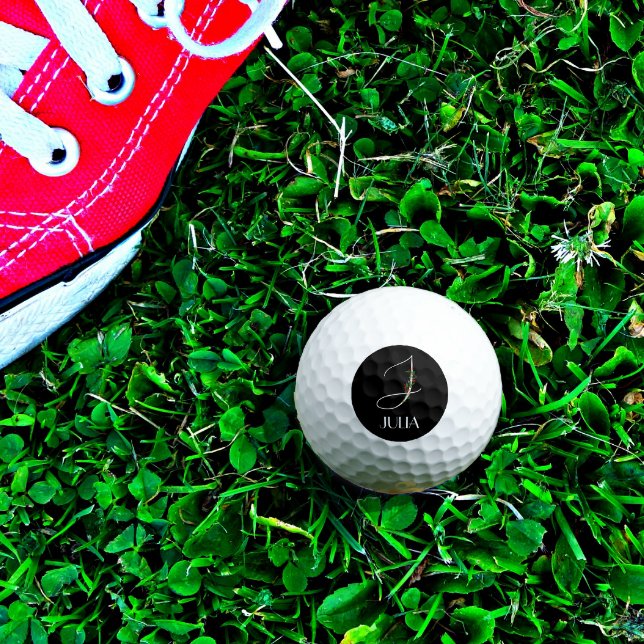 Balles De Golf Professeur initial de fleurs d'aquarelle J monogra (Créateur téléchargé)