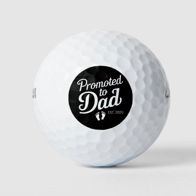 Balles De Golf Promu À Papa EST 2025 Drôle Bientôt Être Papa (Devant)
