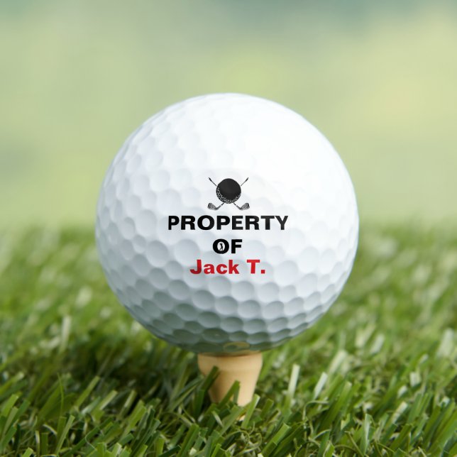 Balles De Golf Property Of Golf Name Bold Club Emblem (T-shirt Insitu)