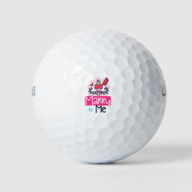 Balles De Golf Proposition de mariage Marry Me (Devant)