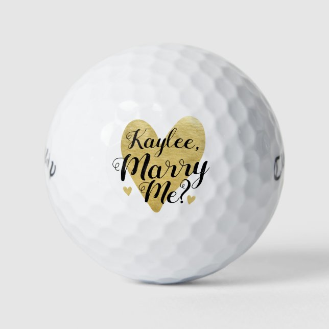 Balles De Golf Proposition personnalisée - Me marierez-vous ? (Devant)