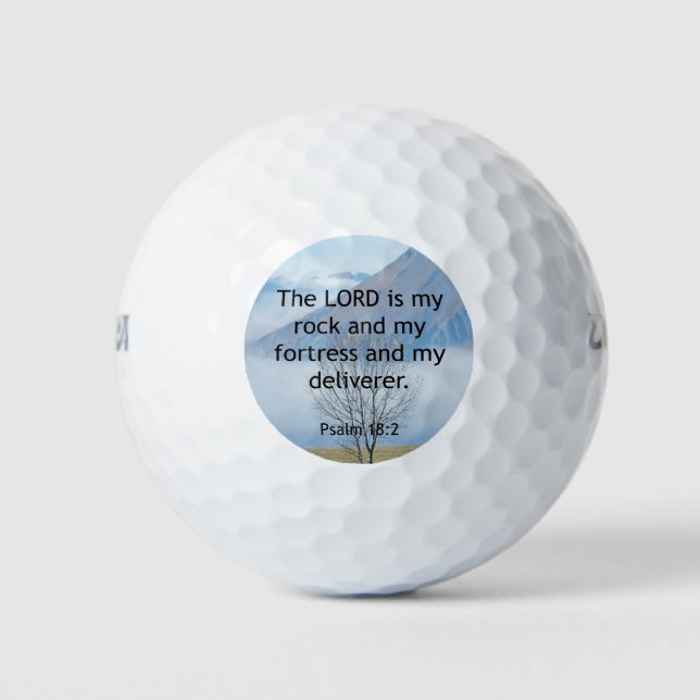 Balles De Golf Psaume 18:2 Verse de la Bible (Devant)